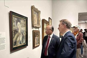An exhibition featuring masterpieces by legendary Vietnamese artists, including Le Pho, Mai Thu, and Vu Cao Dam opened at the Cernuschi Museum in Paris from now until March 9, 2025. (Photo: TTXVN)