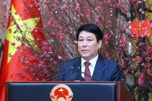 State President Luong Cuong speaks at the meeting. (Photo: VNA)