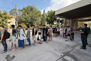 Tay Ninh authority receives 177 Vietnamese nationals involved in illegal labour and residency in Cambodia. (Photo: SGGP)