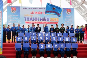 The Ho Chi Minh Communist Youth Union (HCMYU)'s chapter in the central city of Da Nang launch Youth Month 2025 on February 23. (Photo: SGGP)