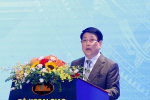 State President Luong Cuong speaks at the international seminar in Hanoi on April 23.(Photo: VNA)