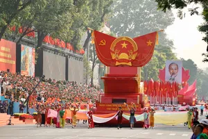 Party and State leaders attend the grand ceremony celebrating the 50th anniversary of the Southern Liberation and National Reunification on April 30. (Photo: SGGP)