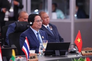 Prime Minister Pham Minh Chinh speaks at the second ASEAN-GCC Summit. (Photo: VNA)