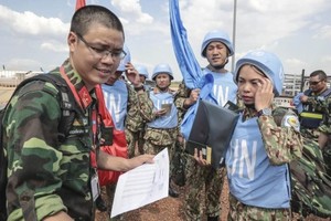 Vietnamese peacekeeping forces demonstrate the country's role and position in the international community. (Photo: VNA)