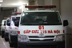 Ambulances from Hanoi’s 115 Emergency Center are on standby and ready to be deployed at any moment. (Photo: SGGP)