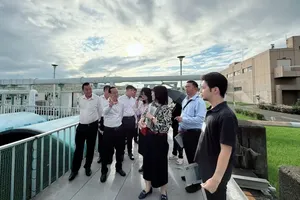 The delegation holds discussions with representatives of the Konan-Chubu Wastewater Treatment Plant Management Board, in Shiga Prefecture. (Photo: SGGP)