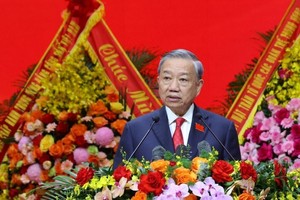 Party General Secretary To Lam addresses the first Congress of the Government Party Organisation in Hanoi on October 13. (Photo: VNA)