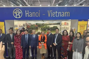 Delegates visit the Vietnam Book Space at the Frankfurt Book Fair in Germany.