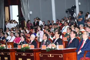 Leaders and former leaders of the Party and State attend the 1st Party Congress of Ca Mau Province for the 2025–2030 term. (Photo: SGGP)