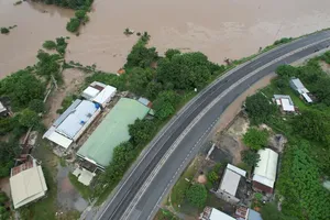 Traffic has been restored on National Highway 1A after floodwaters subside.