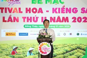 Vice Chairman of the Dong Thap Provincial People’s Committee, Huynh Minh Tuan speaks at the closing ceremony. (Photo: SGGP)
