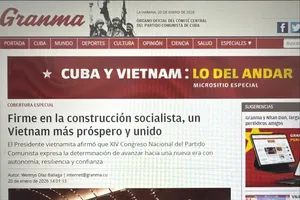Granma Newspaper highlights the 14th National Congress of the Communist Party of Vietnam.