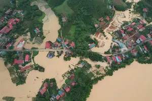 Flooding in Nhat Tien commune, Lang Son province, in June 2025 (Photo: SGGP)