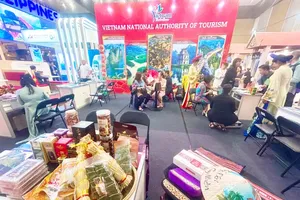 A booth featuring Gia Lai’s signature specialties at Travex 2026