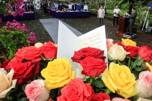 A total of 504 roses were sent by United States veterans to commemorate the victims of the Son My massacre. (Photo: SGGP)