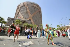 The outdoor campus of the Phu Tho Circus and Multi-Function Performance Theater will serve as a venue for community activities and art exhibitions. (Photo: SGGP)