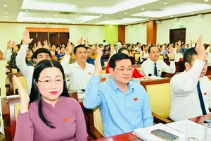 Delegates of the Ho Chi Minh City People’s Council vote at the 8th session of the 10th-tenure People’s Council. (Photo: SGGP)