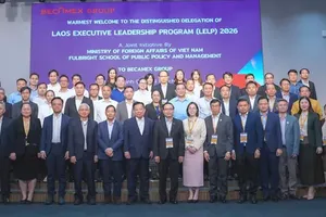 Delegations from the Ministries of Foreign Affairs of Laos and Vietnam, along with other delegates, attend the event. (Photo: SGGP)