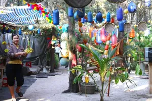 Inside the vibrantly colored garden of Ms. Ta Thi Kim Phon (Photo: SGGP)