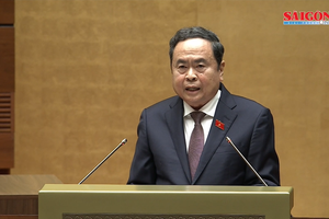 NA Chairman Tran Thanh Man speaks at the closing session. (Photo: SGGP)