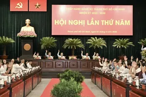 The Standing Board of the Ho Chi Minh City Party Committee issues the conclusion on the establishment of the two Party organizations directly under the City Party Committee at the 5th Conference of the Executive Committee of the Ho Chi Minh City Party Organization, 1st tenure, 2025-2030 term. (Photo: SGGP)