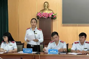 Ms. Le Thi Thanh Tra, Head of the Division of Supervision, Appraisal, Monitoring, Follow-up, and Post-Inspection Handling under the Ho Chi Minh City Inspectorate speaks at the event. (Photo: SGGP)