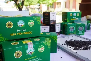 Tien Phuoc pepper products are granted a collective trademark certificate by the Intellectual Property Office of Vietnam in 2009. (Photo: SGGP)