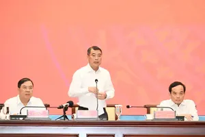 Prime Minister Le Minh Hung speaks at the working session with the Standing Board of the Ho Chi Minh City Party Committee. (Photo: SGGP)