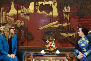 Deputy Prime Minister Pham Thi Thanh Tra (R) and Silvia Danailov, UNICEF Representative in Vietnam. (Photo: VNA)