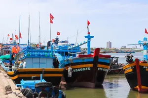 Fishing vessels from Long Hai Commune in HCMC dock at Hung Thai Fishing Port. (Photo: SGGP)