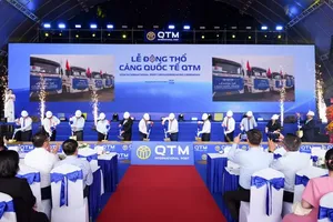 At the groundbreaking ceremony for the QTM International Port in Phu My Ward, Ho Chi Minh City (Photo: SGGP)