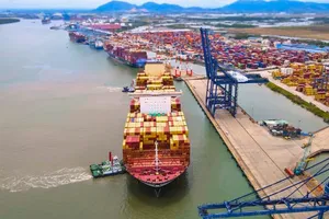 The MSC La Spezia, operating on the Sentosa service, calls at SSIT for cargo handling.