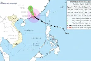 Location of Typhoon Noul’s center at 4:00 a.m. on July 26. (Graphic: National Center for Hydro-Meteorological Forecasting)