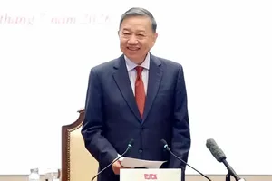 Party General Secretary and State President To Lam speaks at a working session with the Ministry of Foreign Affairs' leadership and Vietnamese ambassadors and heads of representative missions abroad in Hanoi on July 31. Photo: VNA