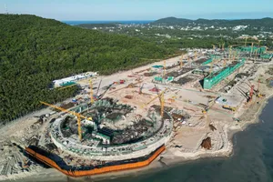 The construction site of the APEC Conference Centre in Phu Quoc special zone, An Giang province. (Photo: SGGP)