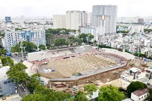 Thong Nhat Stadium is undergoing a fast-tracked upgrade and renovation. (Photo: SGGP)