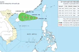 A low-pressure system strengthens into tropical depression over the northern East Sea early August 18