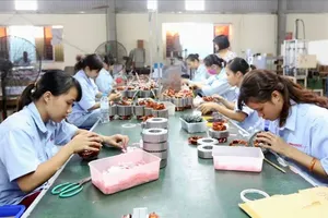 Production activities at Presenza Electrical Equipment JSC in Ha Binh Phuong Industrial Park, Hanoi. (Photo: SGGP)