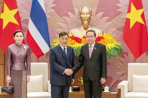 National Assembly President Tran Thanh Man (R) meets with King Maha Vajiralongkorn Phra Vajiraklaochaoyuhua and Queen Suthida Bajrasudhabimalalakshana of Thailand in Hanoi on September 15, 2026. (Photo: SGGP)