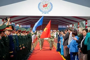 The send-off ceremony is held at Noi Bai International Airport in Hanoi on September 22. (Photo: SGGP)
