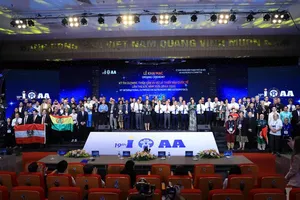 Delegates and team leaders pose for a group photo at IOAA 2026. (Photo: SGGP)