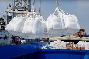 Vietnamese rice loaded onto a vessel for export from Ho Chi Minh City. (Photo: SGGP)