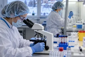 Healthcare workers in a laboratory. (Illustrative photo)
