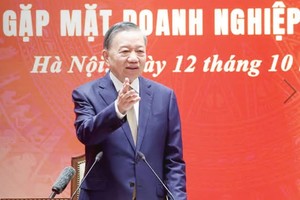 General Secretary of the Communist Party of Vietnam Central Committee and President To Lam speaks at the meeting (Photo: VNA)