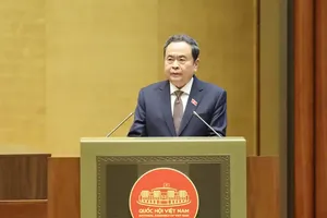 National Assembly Chairman Tran Thanh Man delivers the opening remarks at the second session of the 16th National Assembly. (Photo: SGGP)