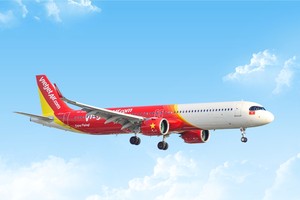 图:越捷航空的现代客机。