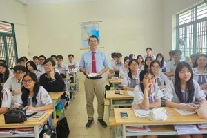 Học sinh lớp 12, Trường THPT Hùng Vương (quận 5) trong giờ học vào giữa tháng 3-2025