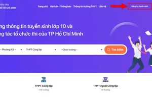 Cổng đăng ký tuyển sinh lớp 10 năm học 2026-2027 của TPHCM