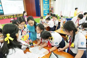 Tiết học ứng dụng trí tuệ nhân tạo vào dạy học tại Trường Tiểu học Đống Đa vào sáng 22-4