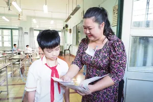 Thí sinh tham dự khảo sát vào lớp 6 Trường THCS-THPT Trần Đại Nghĩa (phường Sài Gòn)